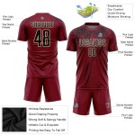 Maglia da calcio personalizzata Crimson Black-Crema con stampa a sublimazione Maglia da calcio personalizzata Crimson Black-Crema con stampa a sublimazione