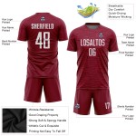 Maglia da calcio personalizzata Crimson White Sublimation Maglia da calcio personalizzata Crimson White Sublimation