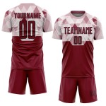 Maglia da calcio personalizzata Crimson Black Geometric Shapes Sublimation Maglia da calcio personalizzata Crimson Black Geometric Shapes Sublimation