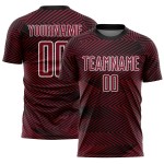 Maglia da calcio personalizzata Crimson Black-White Line stampata a sublimazione Maglia da calcio personalizzata Crimson Black-White Line stampata a sublimazione