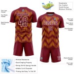 Maglia da calcio personalizzata con stampa a sublimazione Crimson Gold-White Line Maglia da calcio personalizzata con stampa a sublimazione Crimson Gold-White Line