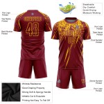 Maglia da calcio personalizzata Crimson Yellow Sublimation Maglia da calcio personalizzata Crimson Yellow Sublimation
