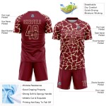 Maglia da calcio personalizzata Crimson Cream Abstract Network Splash Sublimazione Uniforme da calcio Maglia da calcio personalizzata Crimson Cream Abstract Network Splash Sublimazione Uniforme da calcio