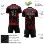 Maglia da calcio personalizzata Crimson Black-City Cream con stampa a sublimazione Maglia da calcio personalizzata Crimson Black-City Cream con stampa a sublimazione