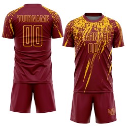 Maglia da calcio personalizzata Crimson Yellow Sublimation