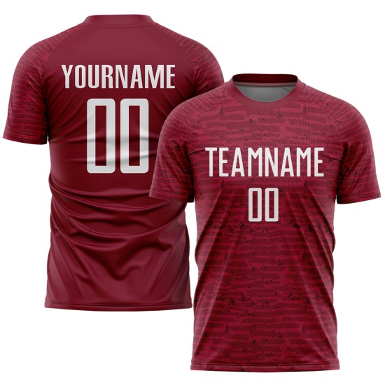 Maglia da calcio personalizzata Crimson White Sublimation Maglia da calcio personalizzata Crimson White Sublimation