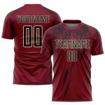 Maglia da calcio personalizzata Crimson Black-Crema con stampa a sublimazione Maglia da calcio personalizzata Crimson Black-Crema con stampa a sublimazione