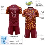 Maglia da calcio personalizzata Crimson Gold-White Abstract Network Splash Sublimazione Uniforme da calcio Maglia da calcio personalizzata Crimson Gold-White Abstract Network Splash Sublimazione Uniforme da calcio