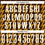Maglia da calcio personalizzata con stampa a sublimazione a zigzag marrone bianco-oro Maglia da calcio personalizzata con stampa a sublimazione a zigzag marrone bianco-oro