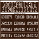 Maglia da calcio personalizzata con stampa a sublimazione di forme geometriche marroni e bianche Maglia da calcio personalizzata con stampa a sublimazione di forme geometriche marroni e bianche