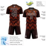 Maglia da calcio personalizzata con stampa a sublimazione marrone arancione-bianca Maglia da calcio personalizzata con stampa a sublimazione marrone arancione-bianca