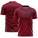 Maglia da calcio personalizzata Crimson Black Geometric Shapes Sublimation Maglia da calcio personalizzata Crimson Black Geometric Shapes Sublimation