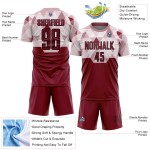Maglia da calcio personalizzata Crimson Black Geometric Shapes Sublimation Maglia da calcio personalizzata Crimson Black Geometric Shapes Sublimation