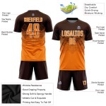 Maglia da calcio personalizzata Brown Bay Orange-White Sublimation Uniform Maglia da calcio personalizzata Brown Bay Orange-White Sublimation Uniform