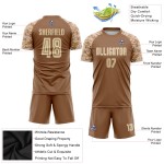 Maglia da calcio personalizzata con stampa a sublimazione marrone crema-mimetica