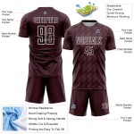 Maglia da calcio personalizzata marrone bianca con stampa a sublimazione Maglia da calcio personalizzata marrone bianca con stampa a sublimazione