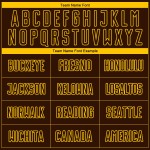 Maglia da calcio personalizzata con stampa sublimatica a righe gialle e marroni Maglia da calcio personalizzata con stampa sublimatica a righe gialle e marroni
