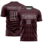 Maglia da calcio personalizzata marrone bianca con stampa a sublimazione Maglia da calcio personalizzata marrone bianca con stampa a sublimazione