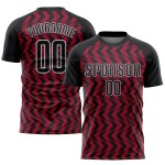 Maglia da calcio personalizzata Crimson Black-White Sublimation Maglia da calcio personalizzata Crimson Black-White Sublimation