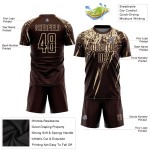 Maglia da calcio personalizzata con stampa a sublimazione marrone crema Maglia da calcio personalizzata con stampa a sublimazione marrone crema