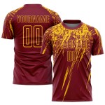 Maglia da calcio personalizzata Crimson Yellow Sublimation Maglia da calcio personalizzata Crimson Yellow Sublimation