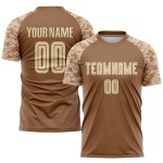 Maglia da calcio personalizzata con stampa a sublimazione marrone crema-mimetica