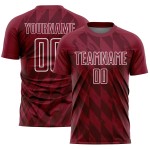 Maglia da calcio personalizzata Crimson White Geometric Shapes Sublimation Maglia da calcio personalizzata Crimson White Geometric Shapes Sublimation