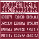 Maglia da calcio personalizzata con stampa a sublimazione di forme geometriche bianche e cremisi Maglia da calcio personalizzata con stampa a sublimazione di forme geometriche bianche e cremisi