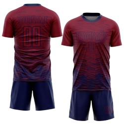 Maglia da calcio personalizzata Crimson Navy con stampa a sublimazione