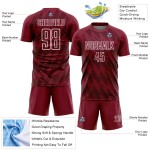 Maglia da calcio personalizzata Crimson White Geometric Shapes Sublimation Maglia da calcio personalizzata Crimson White Geometric Shapes Sublimation