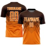 Maglia da calcio personalizzata Brown Bay Orange-White Sublimation Uniform Maglia da calcio personalizzata Brown Bay Orange-White Sublimation Uniform