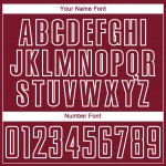 Maglia da calcio personalizzata con stampa a sublimazione di forme geometriche bianche e cremisi Maglia da calcio personalizzata con stampa a sublimazione di forme geometriche bianche e cremisi