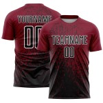 Maglia da calcio personalizzata Crimson Black-White Abstract Fragment Art Sublimation Uniform Maglia da calcio personalizzata Crimson Black-White Abstract Fragment Art Sublimation Uniform