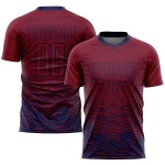 Maglia da calcio personalizzata Crimson Navy con stampa a sublimazione Maglia da calcio personalizzata Crimson Navy con stampa a sublimazione