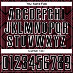 Maglia da calcio personalizzata Crimson Black-White con forme geometriche astratte stampate a sublimazione Maglia da calcio personalizzata Crimson Black-White con forme geometriche astratte stampate a sublimazione