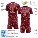 Maglia da calcio personalizzata Crimson City Cream Lightning stampata a sublimazione Maglia da calcio personalizzata Crimson City Cream Lightning stampata a sublimazione