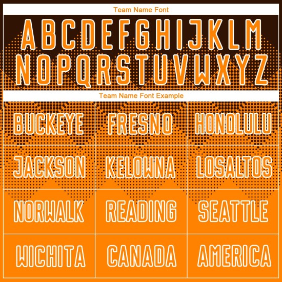 Maglia da calcio personalizzata Brown Bay Orange-White Sublimation Uniform Maglia da calcio personalizzata Brown Bay Orange-White Sublimation Uniform