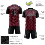 Maglia da calcio personalizzata Crimson Black-White Sublimation Maglia da calcio personalizzata Crimson Black-White Sublimation