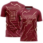 Maglia da calcio personalizzata Crimson City Cream Lightning stampata a sublimazione Maglia da calcio personalizzata Crimson City Cream Lightning stampata a sublimazione