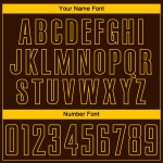 Maglia da calcio personalizzata con stampa sublimatica a righe gialle e marroni Maglia da calcio personalizzata con stampa sublimatica a righe gialle e marroni