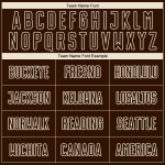 Maglia da calcio personalizzata con stampa sublimatica a righe marroni e crema sfumate Maglia da calcio personalizzata con stampa sublimatica a righe marroni e crema sfumate